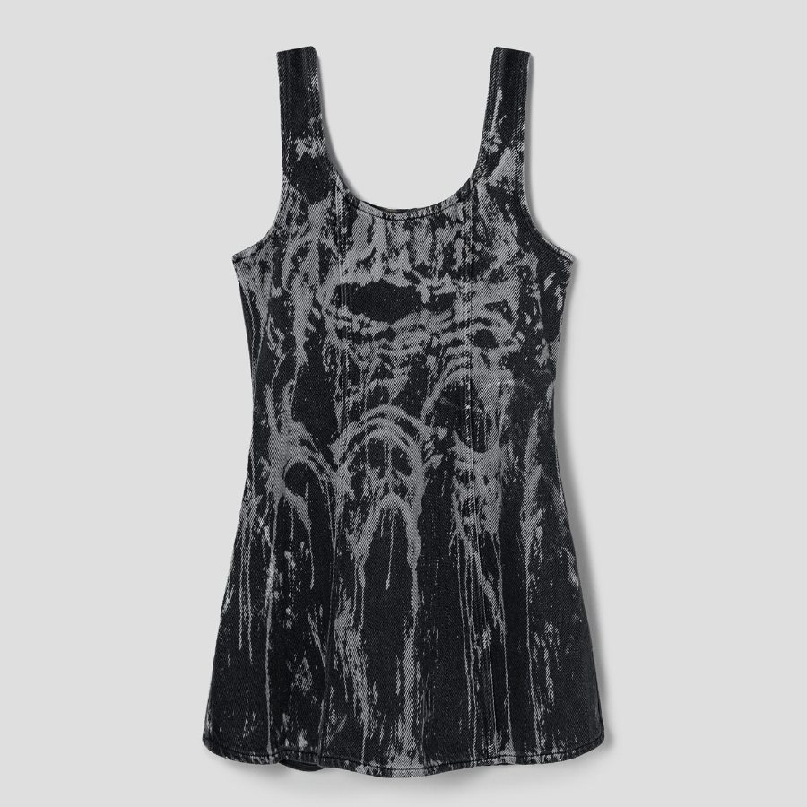 GANNI Heavy Denim Mini Dress - Black