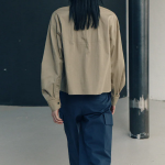 KUHO Cotton Blend Crop Blouse - Beige