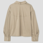 KUHO Cotton Blend Crop Blouse - Beige