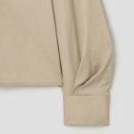 KUHO Cotton Blend Crop Blouse - Beige