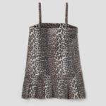 GANNI Foil Print Denim Strap Dress - Brown