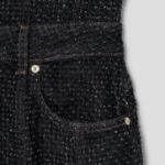 GANNI Fluffy Denim Long Corsage Dress - Black