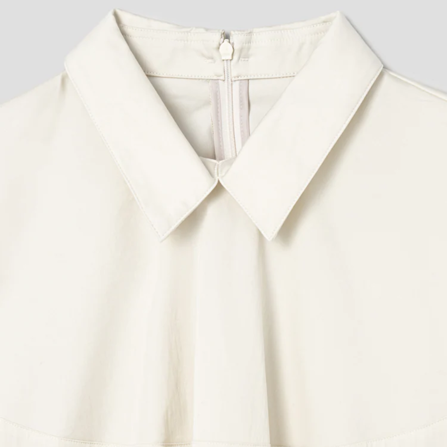 KUHO Cotton Blend Crop Blouse - Ivory