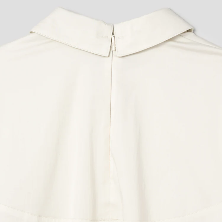 KUHO Cotton Blend Crop Blouse - Ivory