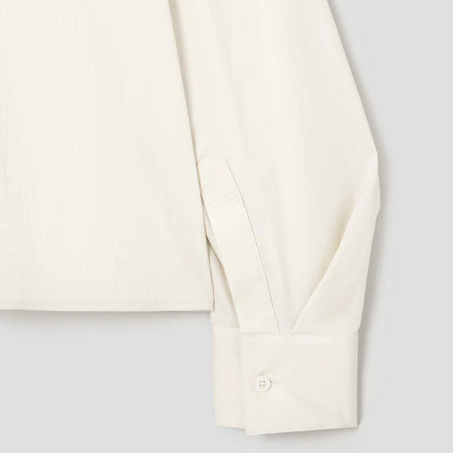 KUHO Cotton Blend Crop Blouse - Ivory