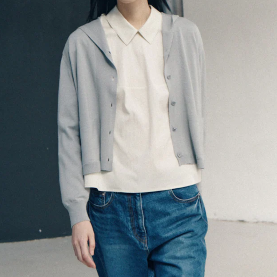 KUHO Cotton Blend Crop Blouse - Ivory