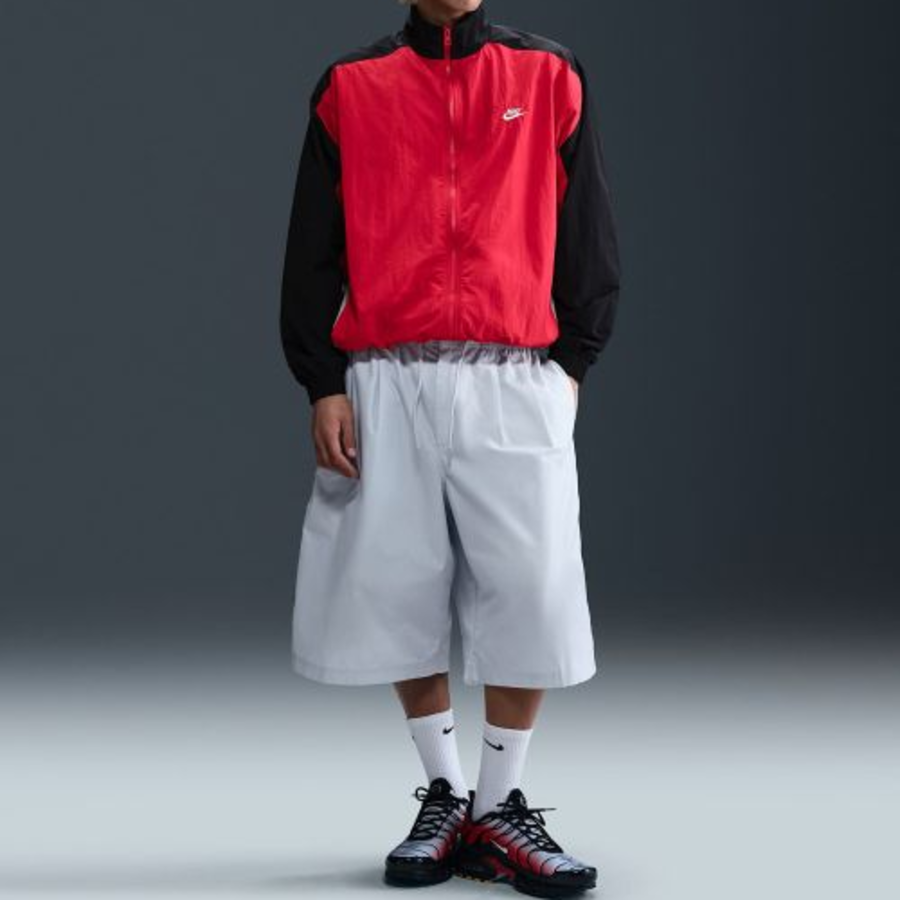 Nike Club Oversized Woven Track Jacket — University Red / Black