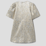 GANNI Metallic Cloque A-Shaped Mini Dress - Beige