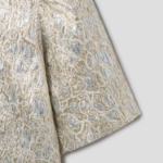 GANNI Metallic Cloque A-Shaped Mini Dress - Beige