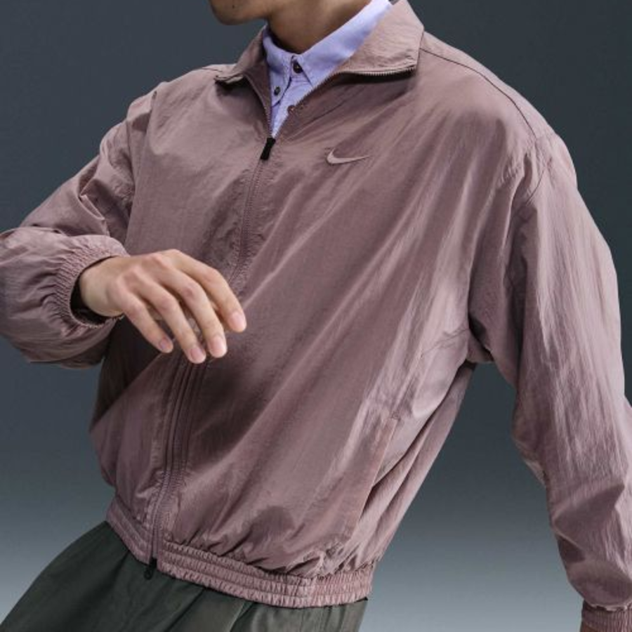 Nike Club Oversized Woven Track Jacket — Taupe Grey