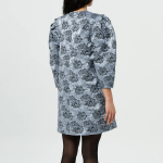 GANNI Botanical Jacquard A-Shaped Mini Dress - Sky Blue
