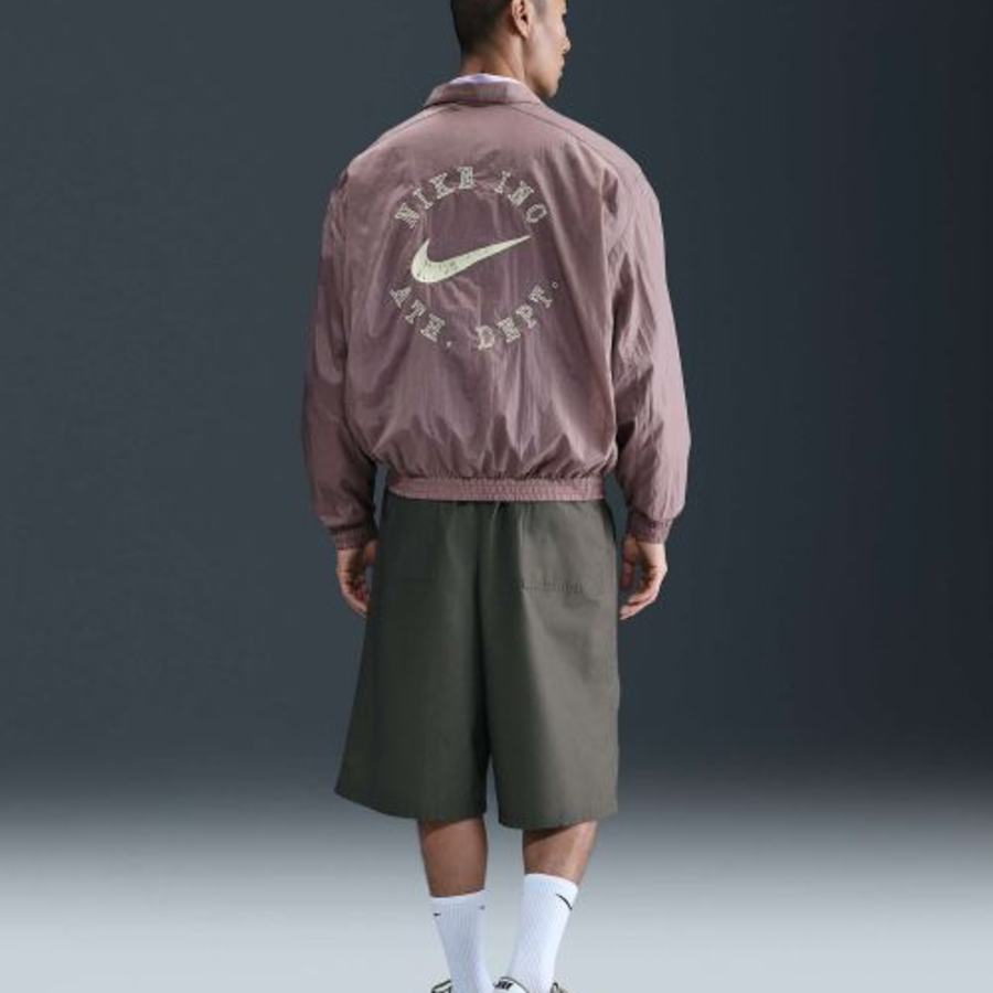 Nike Club Oversized Woven Track Jacket — Taupe Grey