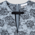 GANNI Botanical Jacquard A-Shaped Mini Dress - Sky Blue