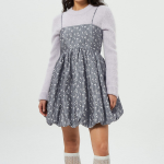 GANNI Acetate Jacquard Strap Mini Dress - Grey