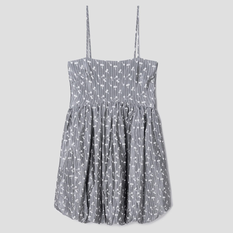 GANNI Acetate Jacquard Strap Mini Dress - Grey