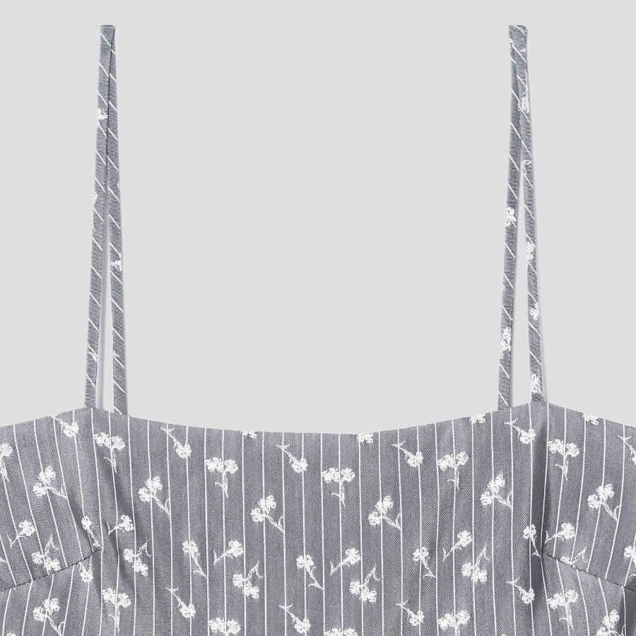 GANNI Acetate Jacquard Strap Mini Dress - Grey