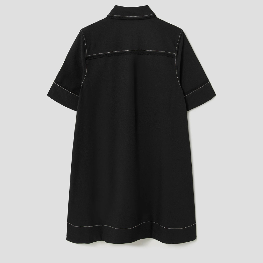 GANNI Crepe Sable Mini Dress - Black