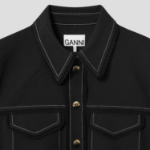 GANNI Crepe Sable Mini Dress - Black