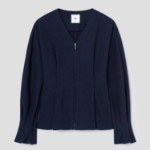 KUHO Open-Type Blouse - Navy