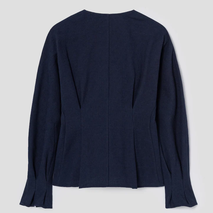 KUHO Open-Type Blouse - Navy