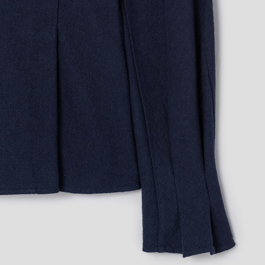 KUHO Open-Type Blouse - Navy