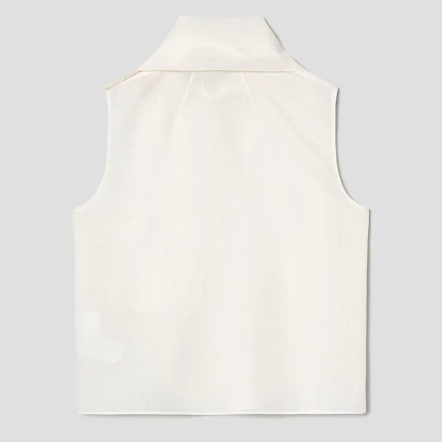 KUHO [KUHO X FRANCESCO FUCCI] Scarf Panel Sleeveless Blouse - Ivory