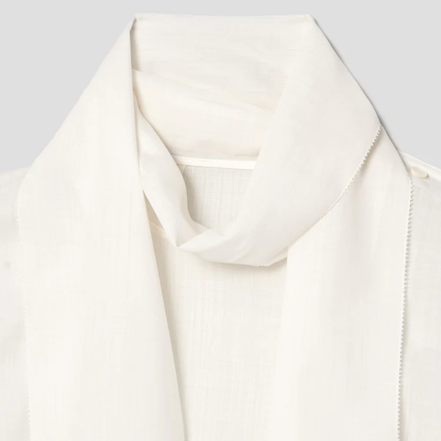 KUHO [KUHO X FRANCESCO FUCCI] Scarf Panel Sleeveless Blouse - Ivory