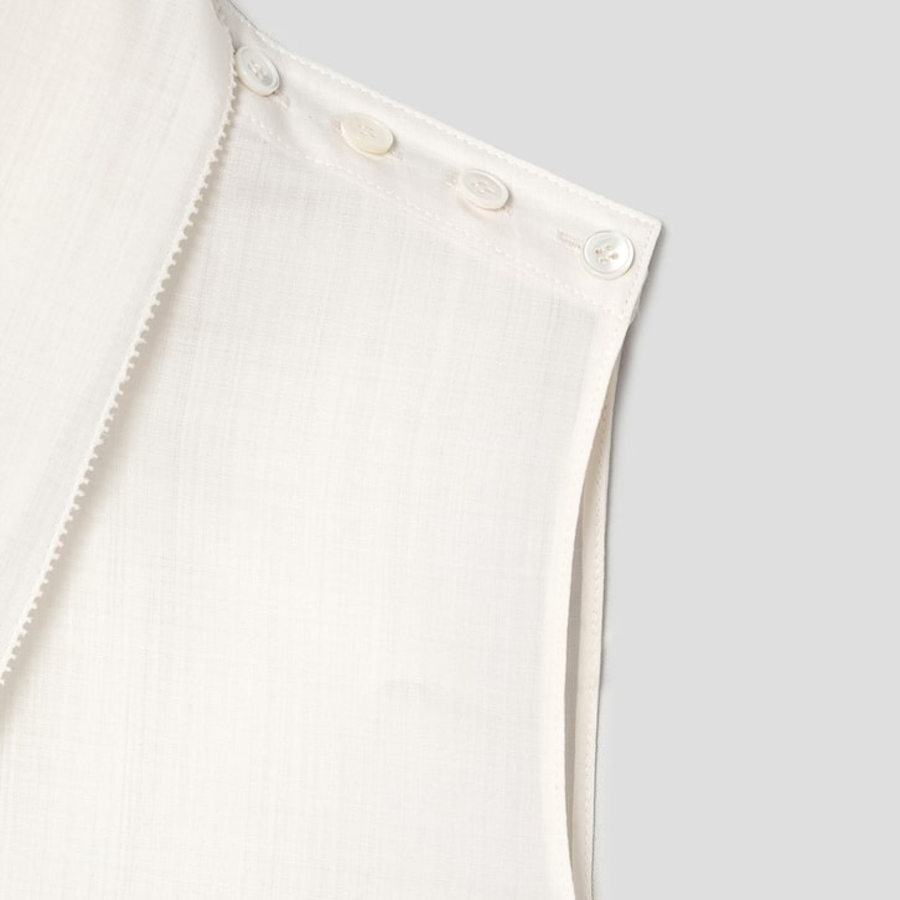 KUHO [KUHO X FRANCESCO FUCCI] Scarf Panel Sleeveless Blouse - Ivory