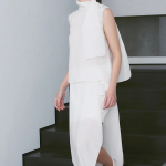 KUHO [KUHO X FRANCESCO FUCCI] Scarf Panel Sleeveless Blouse - Ivory