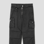 GANNI Washed Cotton Twill Pants - Ash