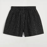 COS Checked Cotton Shorts – Black Check