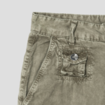 GANNI Washed Cotton Twill Pants - Khaki