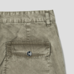 GANNI Washed Cotton Twill Pants - Khaki