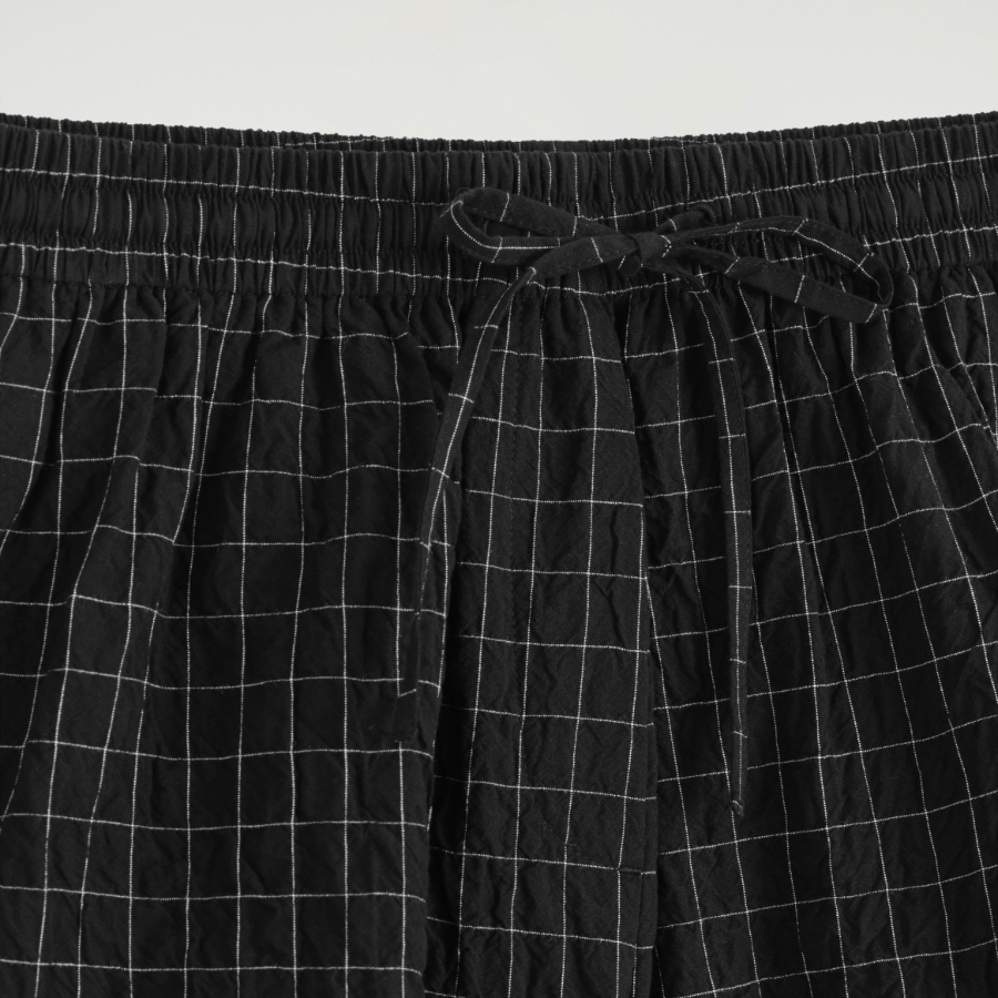 COS Checked Cotton Shorts – Black Check