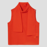 KUHO [KUHO X FRANCESCO FUCCI] Scarf Panel Sleeveless Blouse - Orange