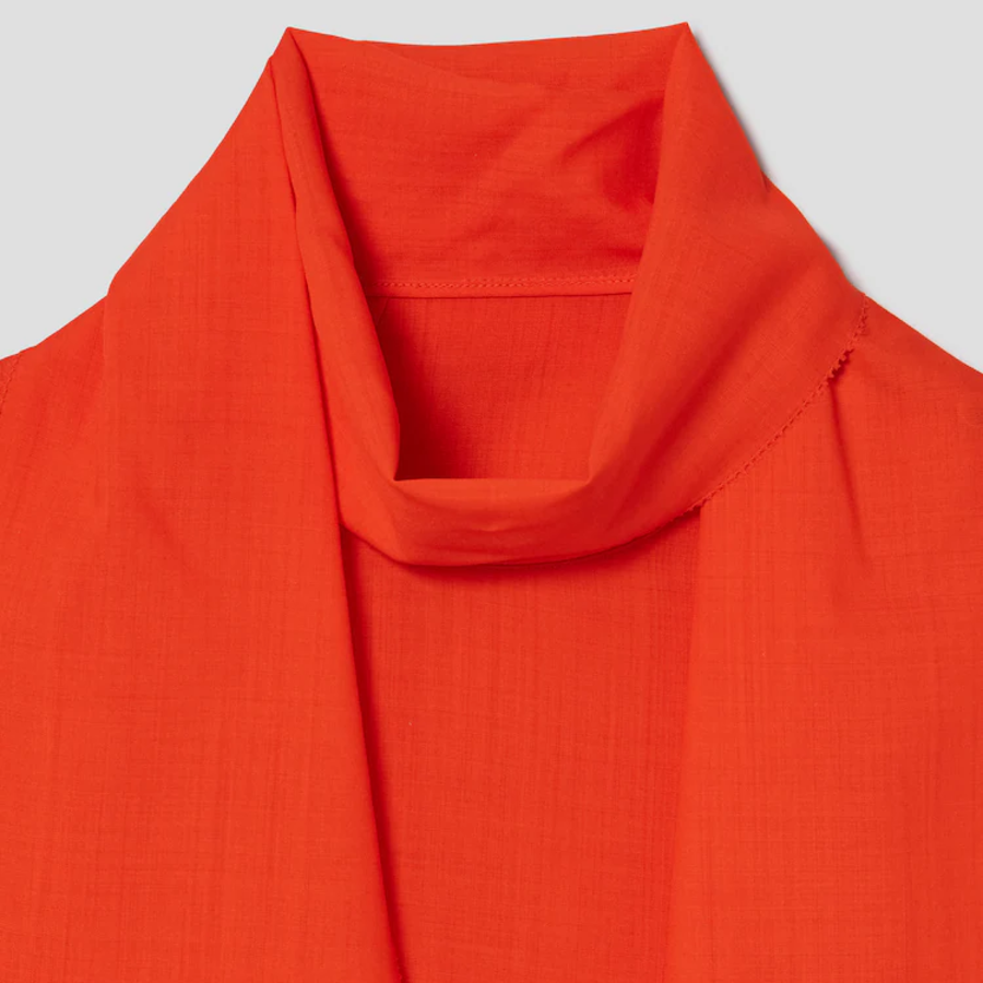 KUHO [KUHO X FRANCESCO FUCCI] Scarf Panel Sleeveless Blouse - Orange