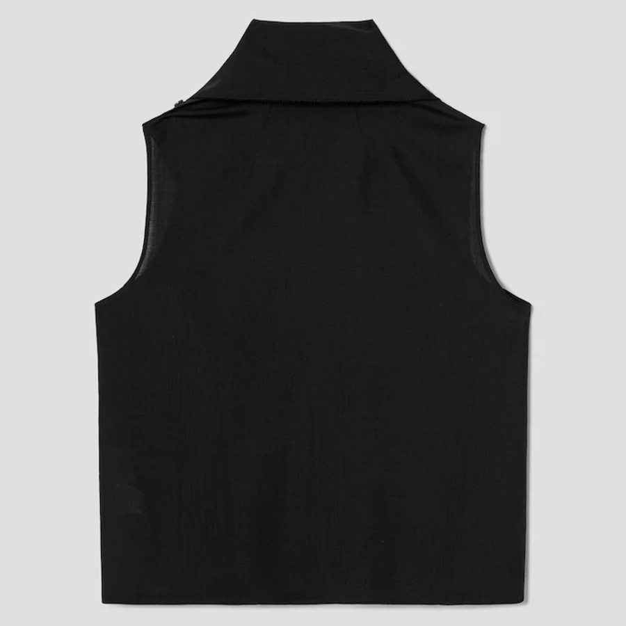 KUHO [KUHO X FRANCESCO FUCCI] Scarf Panel Sleeveless Blouse - Black