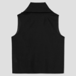 KUHO [KUHO X FRANCESCO FUCCI] Scarf Panel Sleeveless Blouse - Black