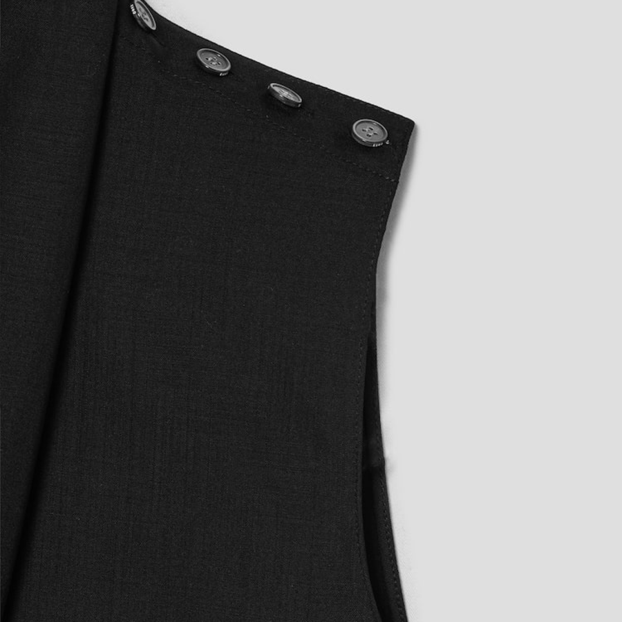 KUHO [KUHO X FRANCESCO FUCCI] Scarf Panel Sleeveless Blouse - Black