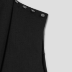 KUHO [KUHO X FRANCESCO FUCCI] Scarf Panel Sleeveless Blouse - Black