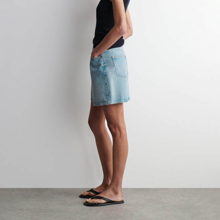 COS High-Rise Denim Shorts – Washed Blue
