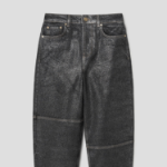 GANNI Shimmery Foil Denim Stary - Black