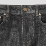 GANNI Shimmery Foil Denim Stary - Black