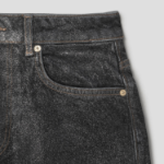 GANNI Shimmery Foil Denim Stary - Black