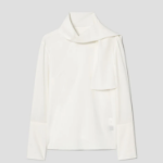 KUHO [KUHO X FRANCESCO FUCCI] Scarf Panel Long-Sleeve Blouse - Ivory