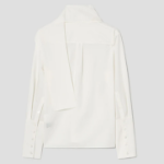 KUHO [KUHO X FRANCESCO FUCCI] Scarf Panel Long-Sleeve Blouse - Ivory