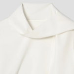 KUHO [KUHO X FRANCESCO FUCCI] Scarf Panel Long-Sleeve Blouse - Ivory