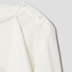 KUHO [KUHO X FRANCESCO FUCCI] Scarf Panel Long-Sleeve Blouse - Ivory