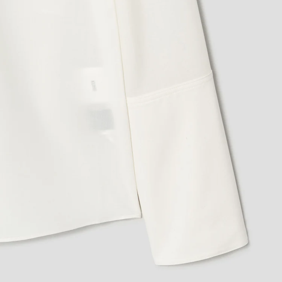 KUHO [KUHO X FRANCESCO FUCCI] Scarf Panel Long-Sleeve Blouse - Ivory