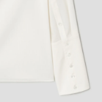 KUHO [KUHO X FRANCESCO FUCCI] Scarf Panel Long-Sleeve Blouse - Ivory